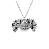 You are my Sunshine Sunflower Pendant Necklace