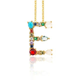 Initials Charm Gold Pendant Necklace